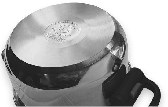 Royal Swiss Snelkookpan 4L RVS – Inductie Geschikt – Drukpan met Veiligheidssysteem – Professionele Pressure Cooker