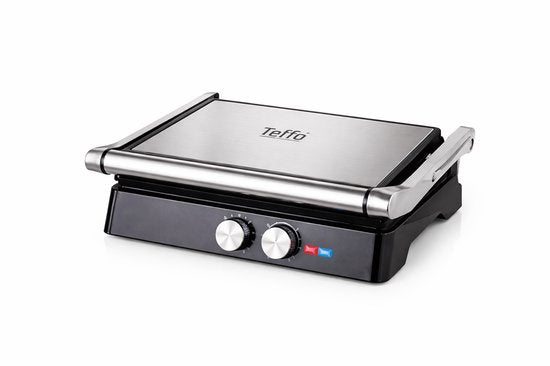 Teffo Panini Grill Contactgrill 30×24 cm – 2000W – Zwevend Deksel – Antiaanbak Grillplaten