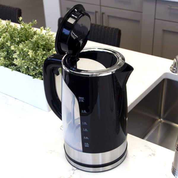 Bama Costa Waterkoker 2,5L – 2200W – RVS – Snoerloos & 360° Draaibaar – Droogkookbeveiliging – Grote Capaciteit