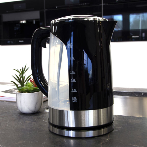 Bama Costa Waterkoker 2,5L – 2200W – RVS – Snoerloos & 360° Draaibaar – Droogkookbeveiliging – Grote Capaciteit