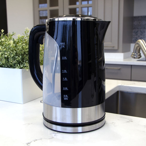 Bama Costa Waterkoker 2,5L – 2200W – RVS – Snoerloos & 360° Draaibaar – Droogkookbeveiliging – Grote Capaciteit