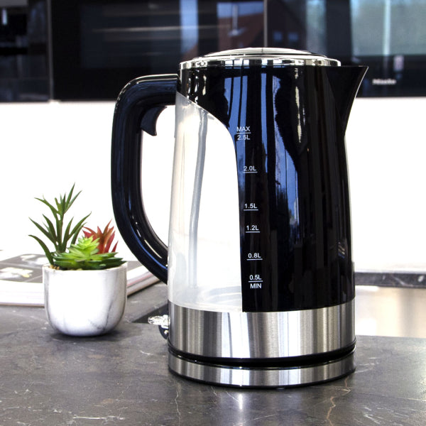Bama Costa Waterkoker 2,5L – 2200W – RVS – Snoerloos & 360° Draaibaar – Droogkookbeveiliging – Grote Capaciteit