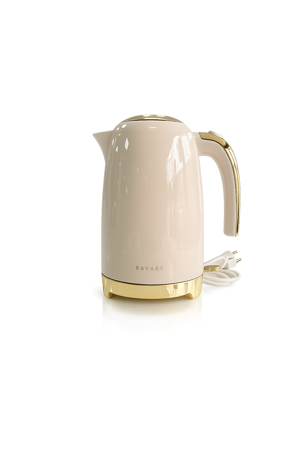 Bavary Waterkoker 1.7L 2200W – Luxe Beige Goud Design – Draadloos met Automatische Uitschakeling