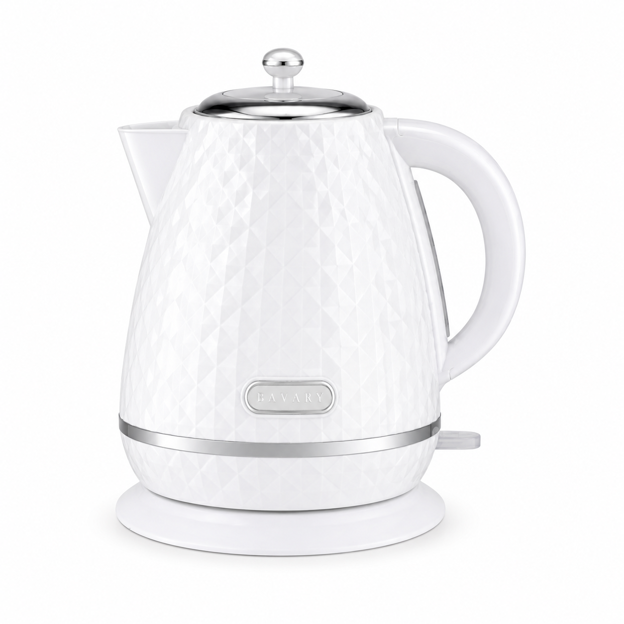 Bavary Luxe Waterkoker 1.7L – Diamant Design – Snelle Elektrische Waterkoker met Automatische Uitschakeling – Wit