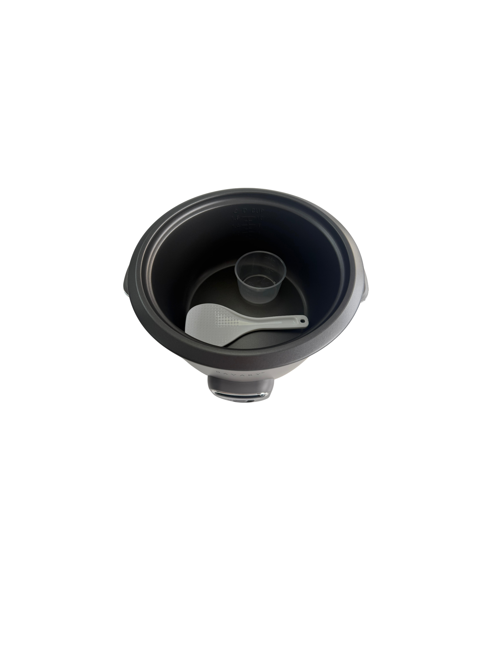Bavary Rijstkoker 1.8 Liter Grijs – Elektrische Rice Cooker met Accessoires, Warmhoudfunctie en Glazen Deksel