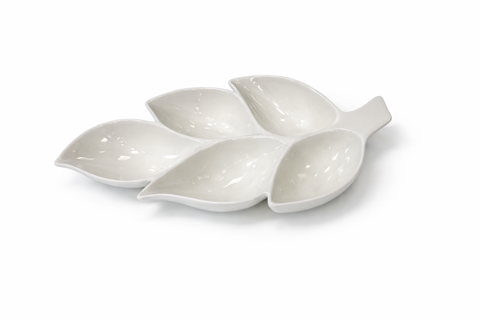 Bavary Decoration Leaf Serveerschaal – Witte Keramische Snack- en Hapjesschaal