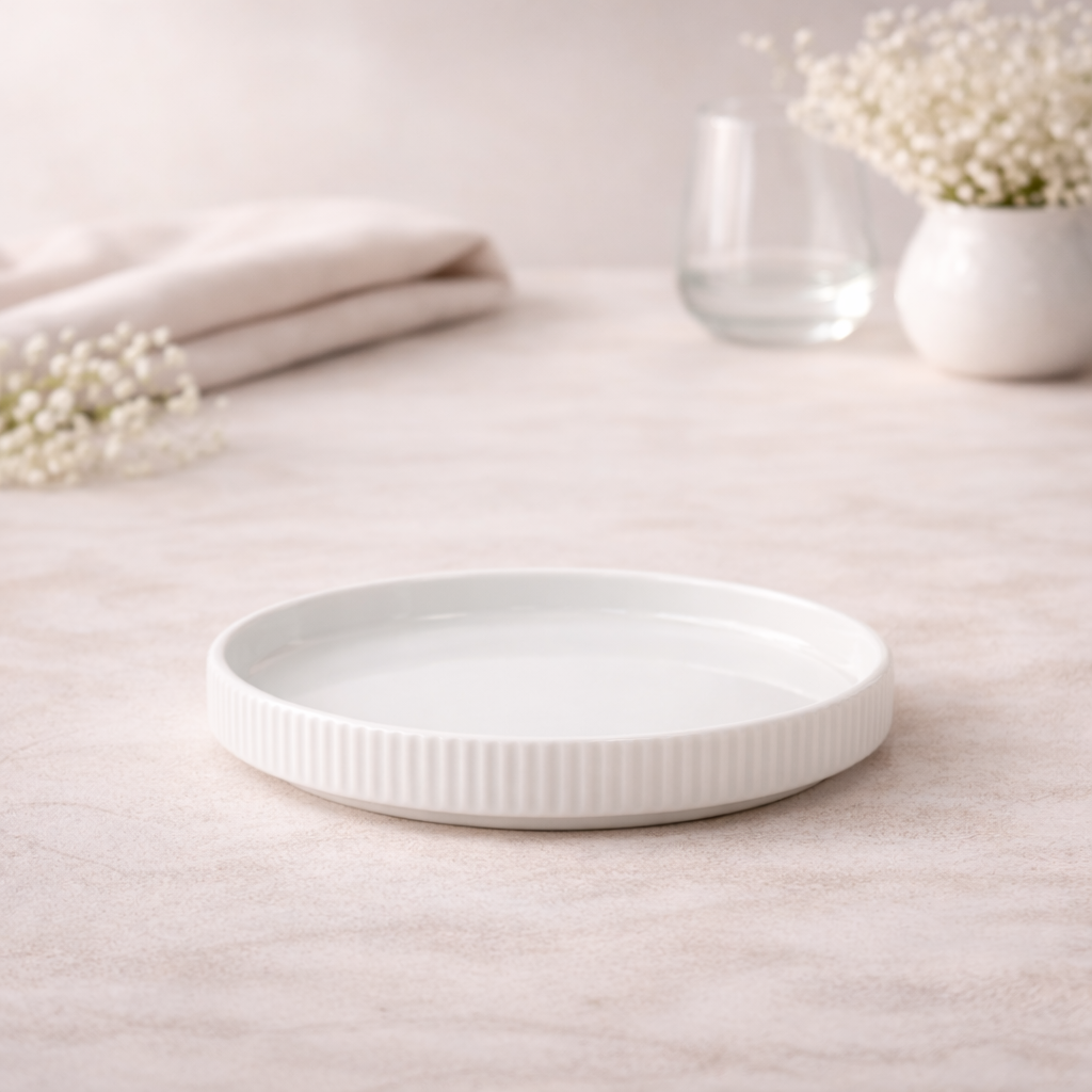 Bavary Linens Dinnerset 24-delig – Sneeuwwit Servies voor 6 Personen