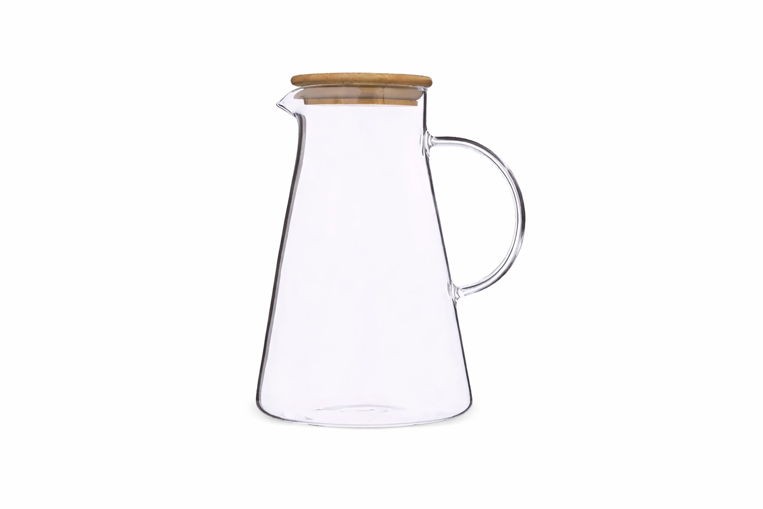 Glazen Waterkaraf met Bamboe Deksel – 1.5 L -  Transparante Schenkkaraf – Sap & Waterkan