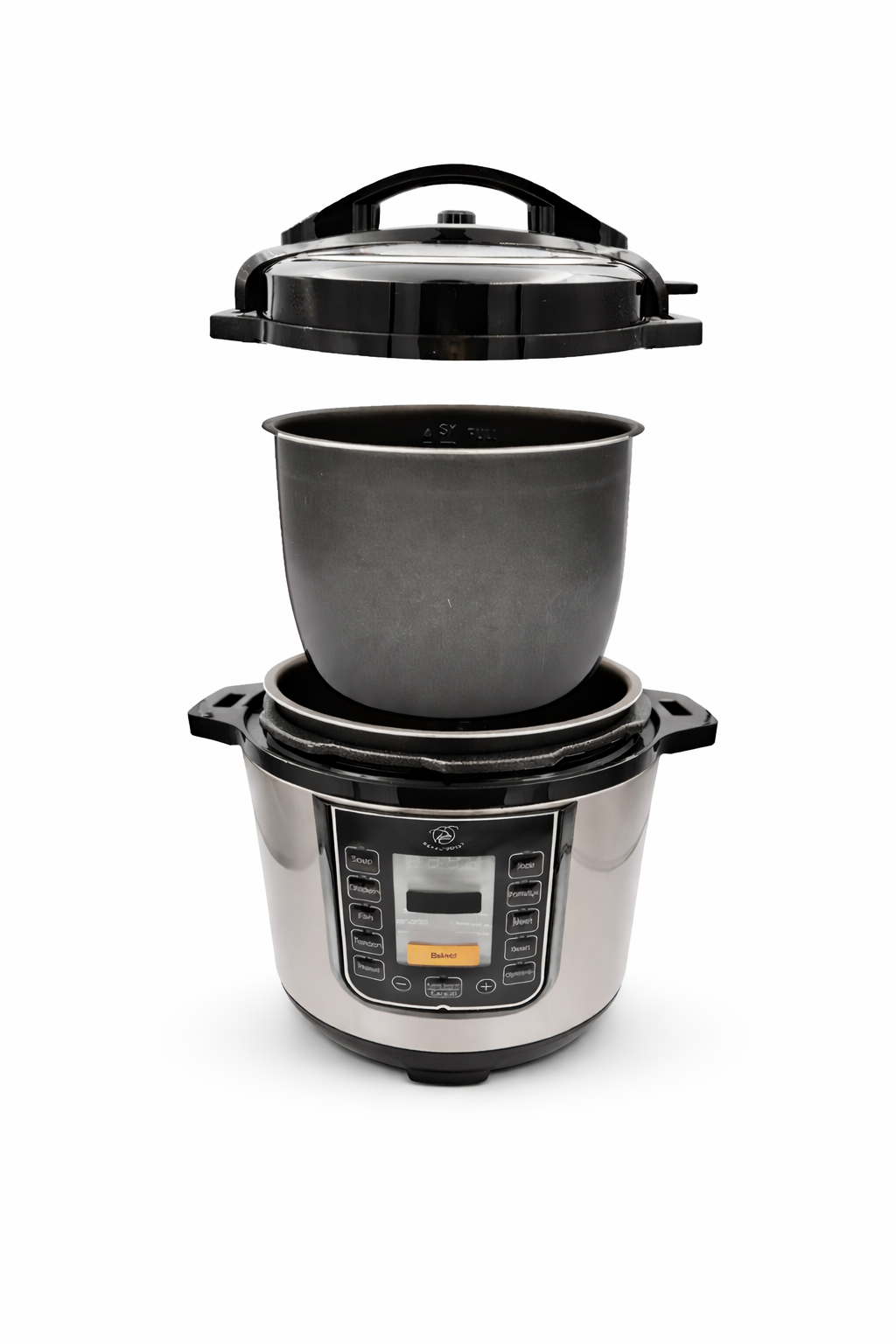 Royal Swiss Elektrische Snelkookpan 6L – Multicooker Rijstkoker & Slowcooker – RVS – Zwart