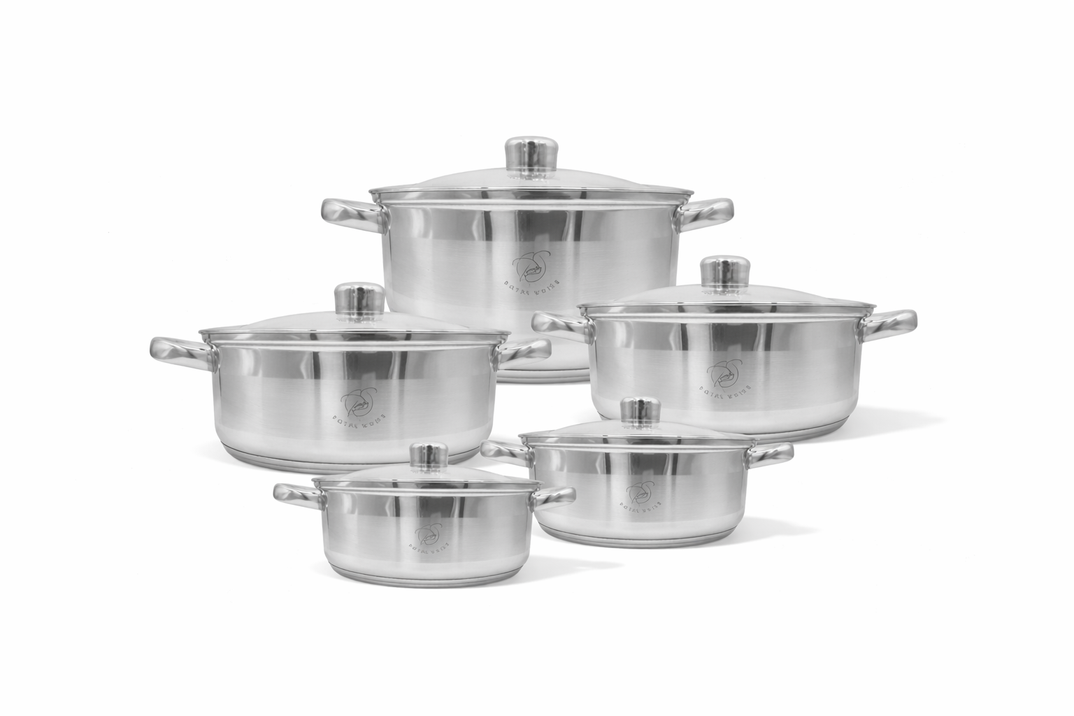 Royal Swiss Pannenset 10‑delig – RVS kookpannen – Inductie en alle warmtebronnen – Met deksels