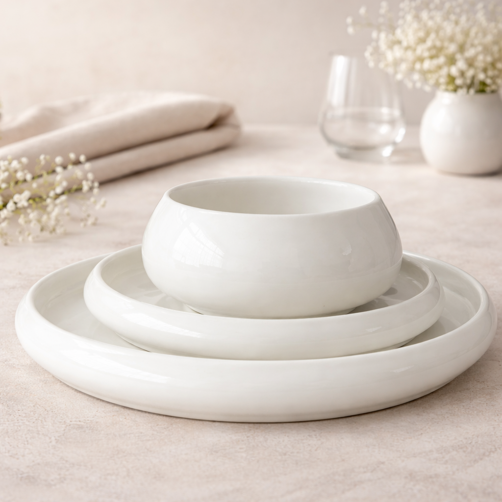 Bavary Chubby Serviesset 24-delig – 6-Persoons Dinnerset – Keramiek – Vaatwasser & Magnetronbestendig