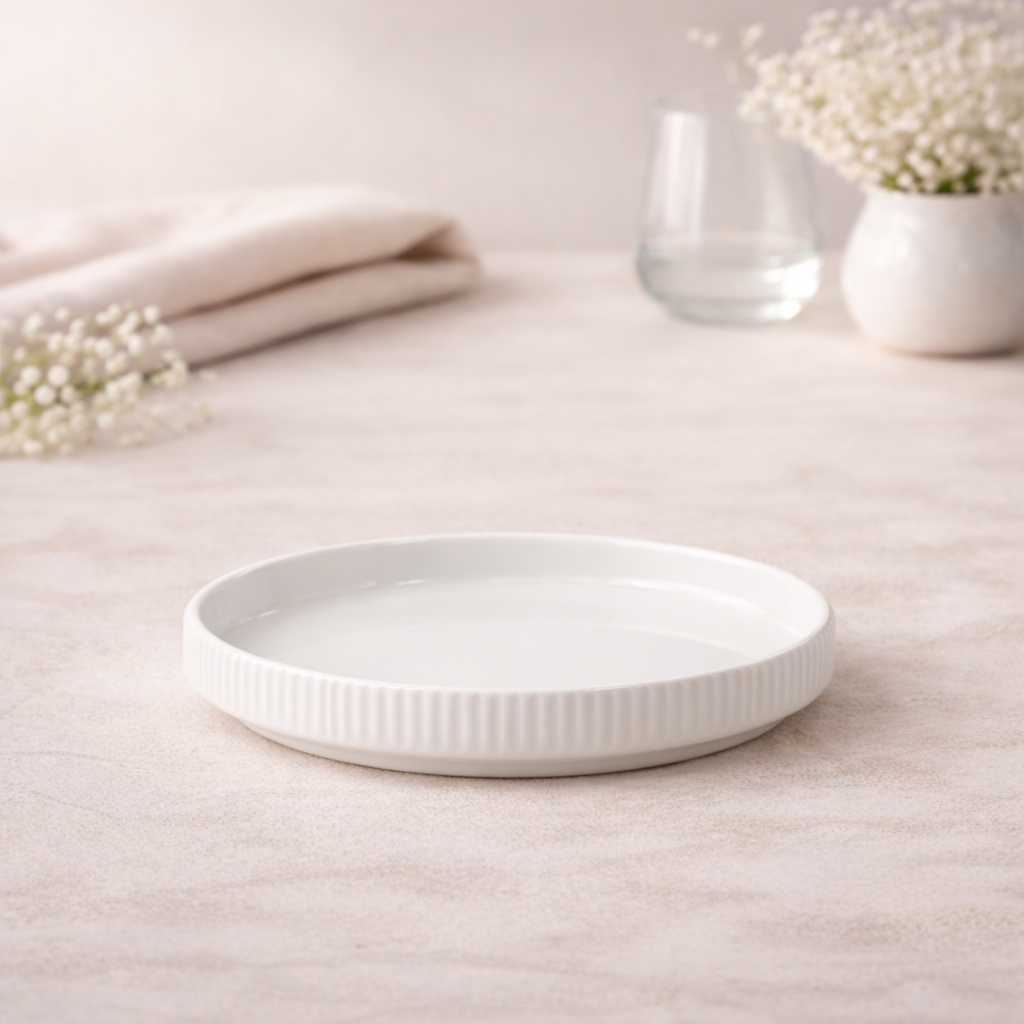 Bavary Linens Dinnerset 24-delig – Sneeuwwit Servies voor 6 Personen