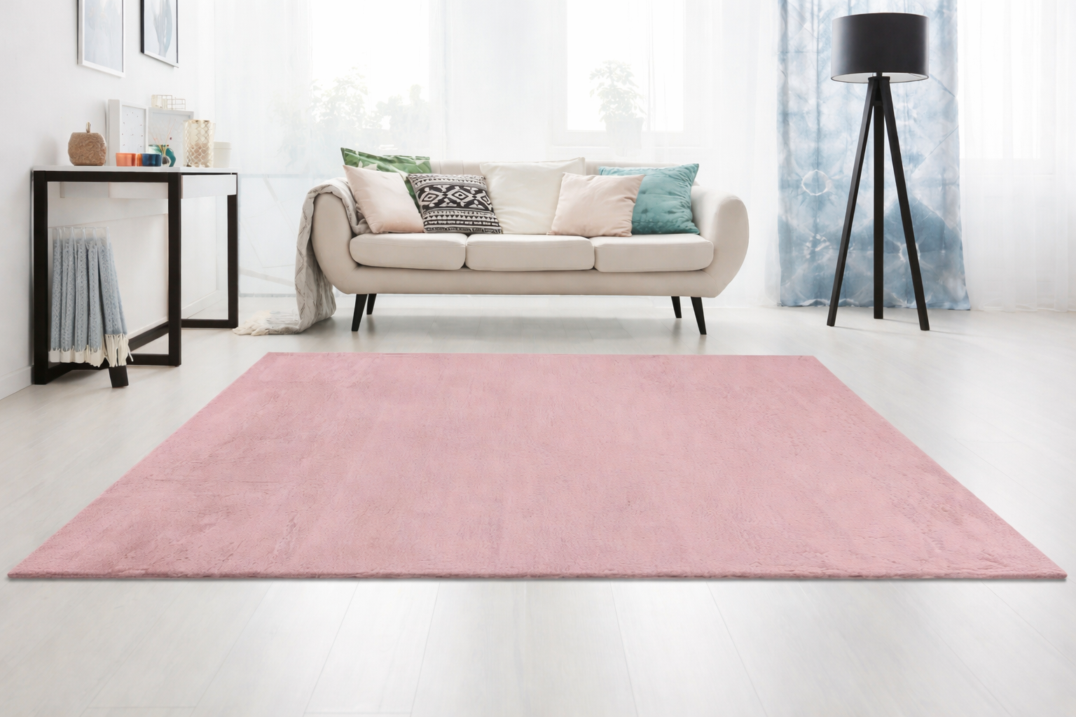 Fluffy Vloerkleed 160x230 cm – Zacht & Luxe Tapijt voor Woonkamer - Roze