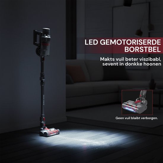 Royal Swiss® Steelstofzuiger Draadloos – 400W – HEPA Filter – LED Zuigmond