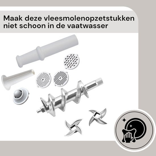 Royal Swiss Elektrische Vleesmolen 2000W – Gehaktmolen RVS – 2 Snelheden – Zilver