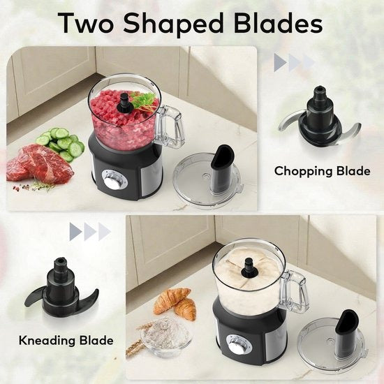 Royal Swiss Foodprocessor 5-in-1 – 550W Keukenmachine met Blender, Hakmolen & Citruspers