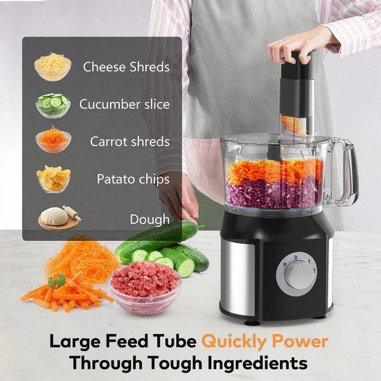 Royal Swiss Foodprocessor 5-in-1 – 550W Keukenmachine met Blender, Hakmolen & Citruspers