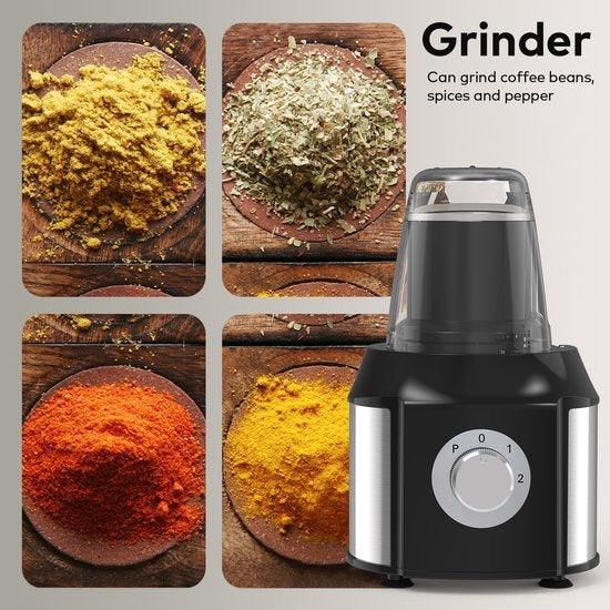 Royal Swiss Foodprocessor 5-in-1 – 550W Keukenmachine met Blender, Hakmolen & Citruspers