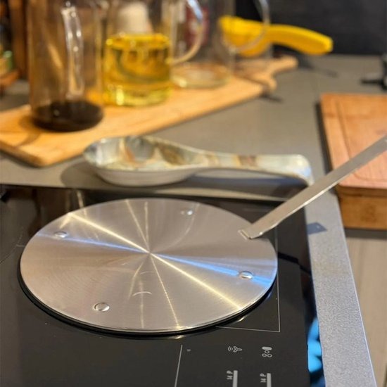 Kadirelli Inductie Adapterplaat - 24cm - Met Afneembaar Handvat - Geschikt voor Alle Pannen