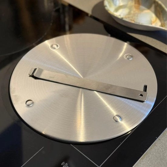 Kadirelli Inductie Adapterplaat - 24cm - Met Afneembaar Handvat - Geschikt voor Alle Pannen
