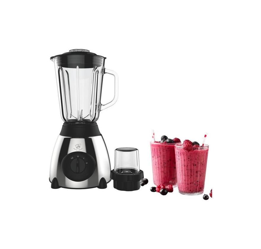 Royal Swiss Blender 1,5L Glazen Kan – 1030W Smoothie Maker met IJscrusher – RVS