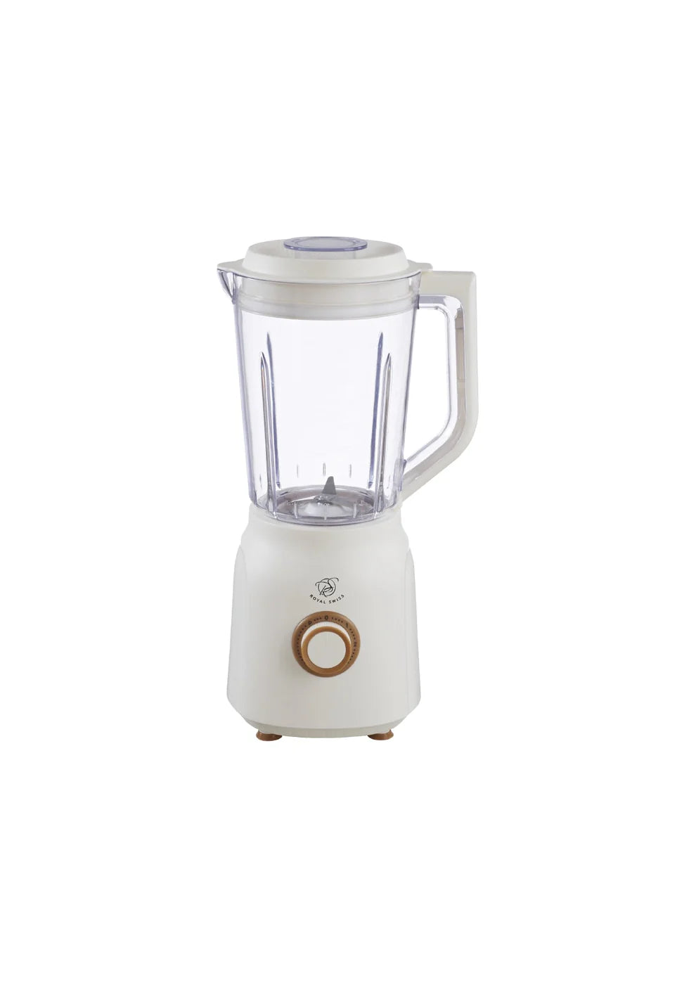 Royal Swiss Blender 600W Beige – Kunststof Blender met 2 Snelheden en Pulsefunctie – Voor Smoothies, Soepen en Sauzen