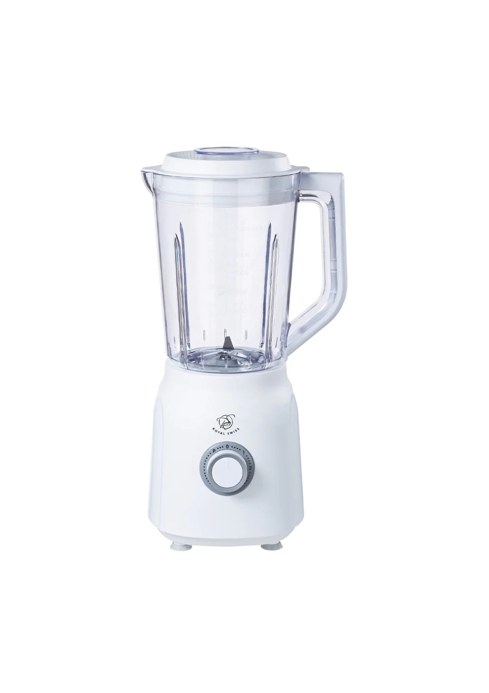 Royal Swiss Blender 600W Wit – Kunststof Blender met 2 Snelheden en Pulsefunctie – Voor Smoothies, Soepen en Sauzen