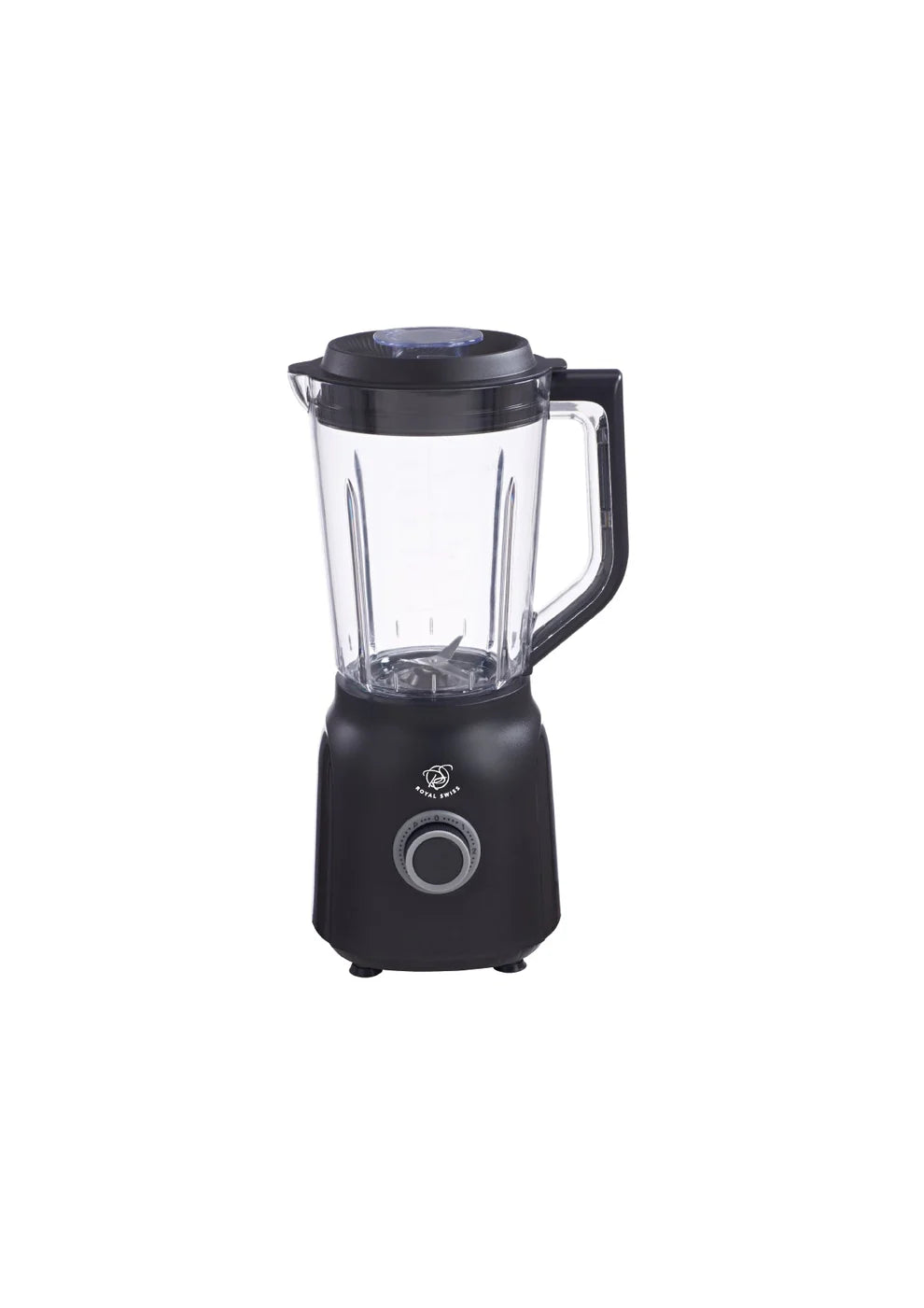 Royal Swiss Blender 600W Zwart – Kunststof Blender met 2 Snelheden en Pulsefunctie – Voor Smoothies, Soepen en Sauzen