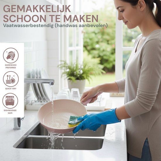 Royal Swiss® Luxe Pannenset 10-delig – Roze – Forged Aluminium met Marmeren Antiaanbaklaag en PFAS-Vrij – Voor Alle Warmtebronnen