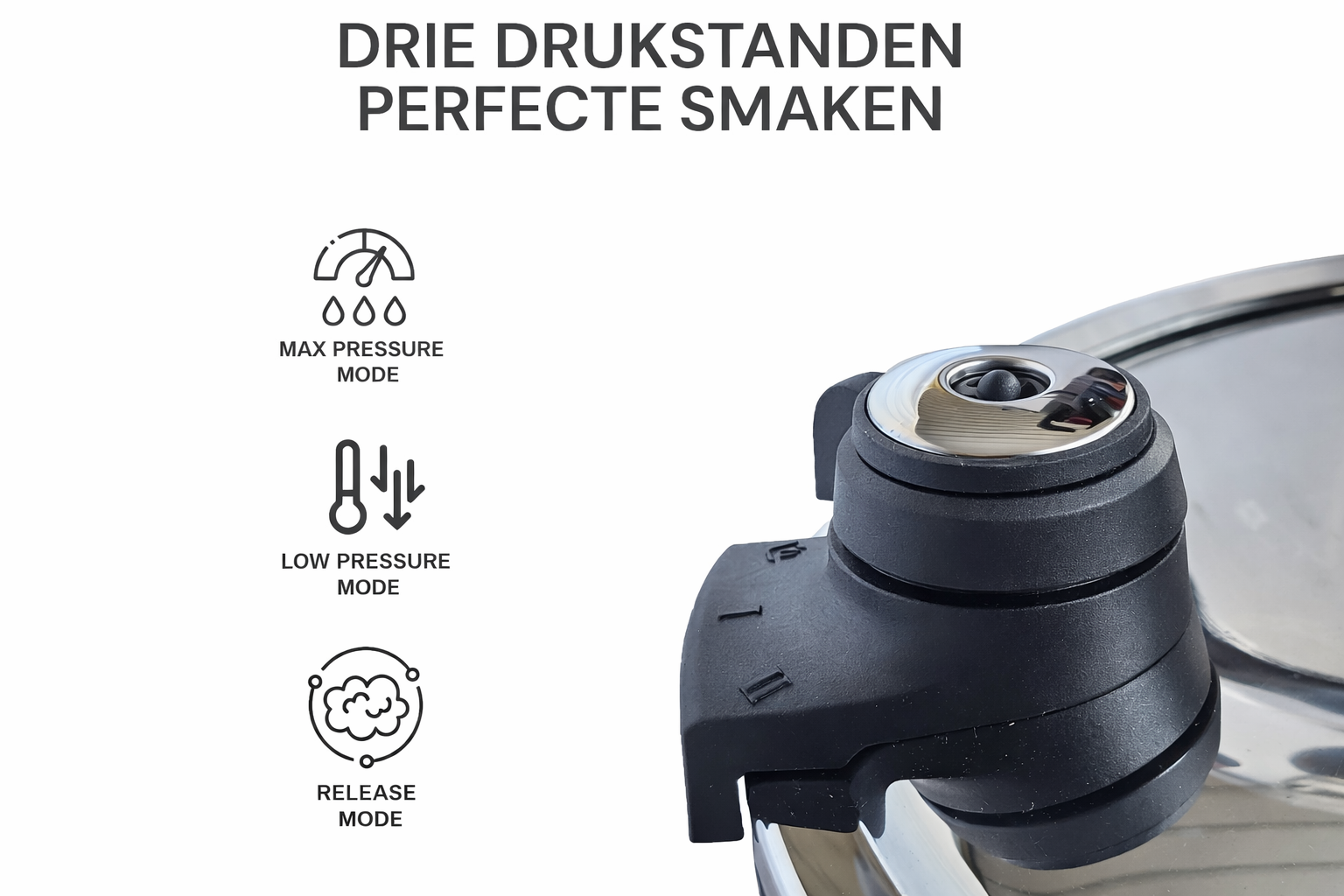 Royal Swiss Snelkookpan – 10 Liter - RVS Drukpan met Kooksignaal | 3-in-1 Koken, Alle Warmtebronnen