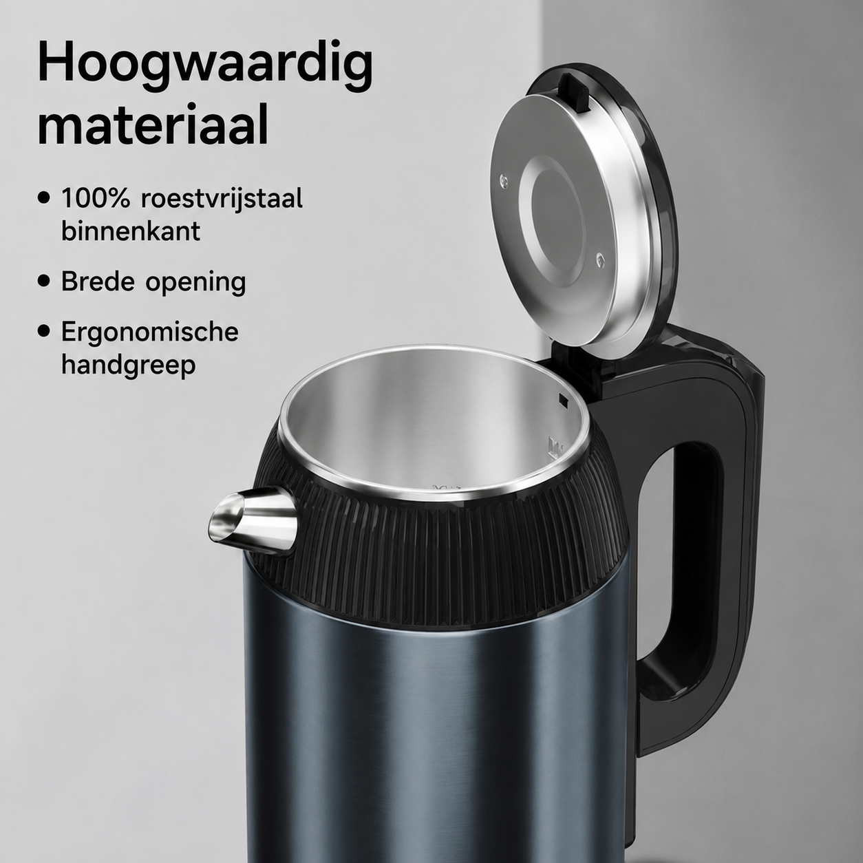 Scheffler Homelux Waterkoker 2,2L – 1500W Elektrische Waterkoker – RVS Binnenkant – 360° Draaivoet – Retro Design