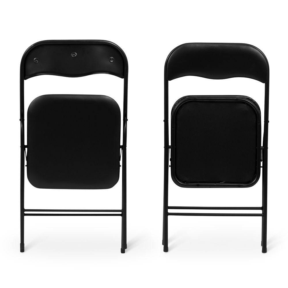 Opvouwbare Tafel met 4 Stoelen – Inklapbare Tafelset – Zwart – 80×80 cm