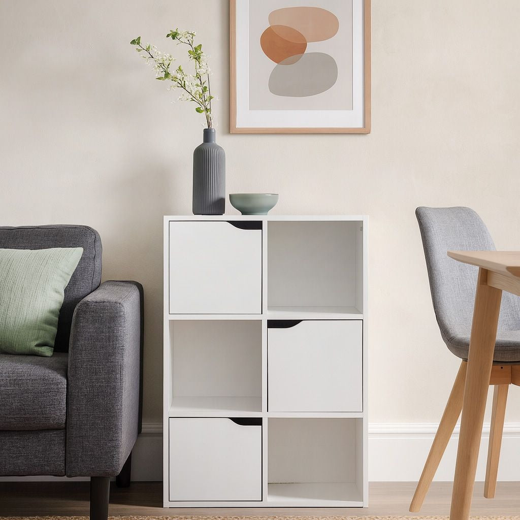 Milton & Oldbrook Mallow Opbergkast – 6 Vakken – MDF – Wit – 60×29×90 cm