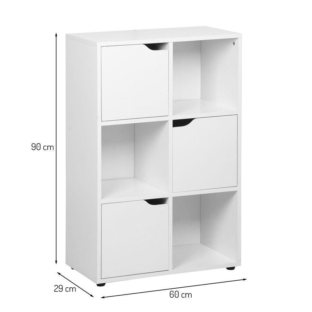Milton & Oldbrook Mallow Opbergkast – 6 Vakken – MDF – Wit – 60×29×90 cm