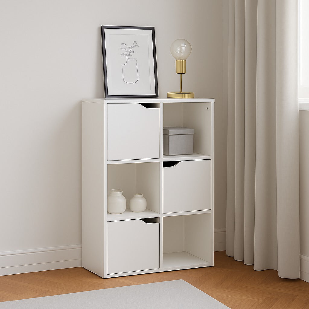Milton & Oldbrook Mallow Opbergkast – 6 Vakken – MDF – Wit – 60×29×90 cm