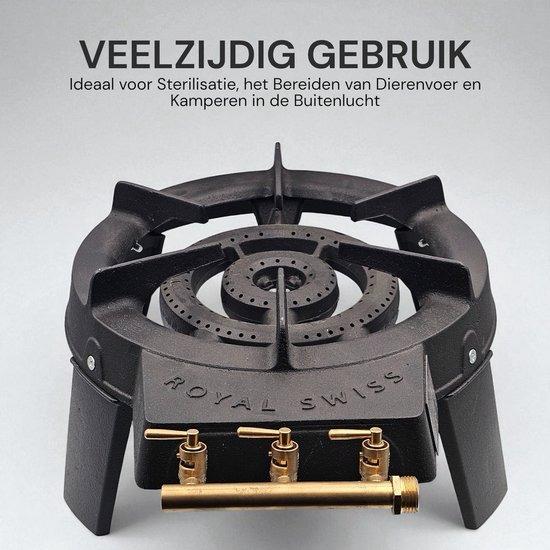 Royal Swiss® Gietijzeren Gasbrander 9kW – 3 Instelbare Kranen – Outdoor Gaskookstel