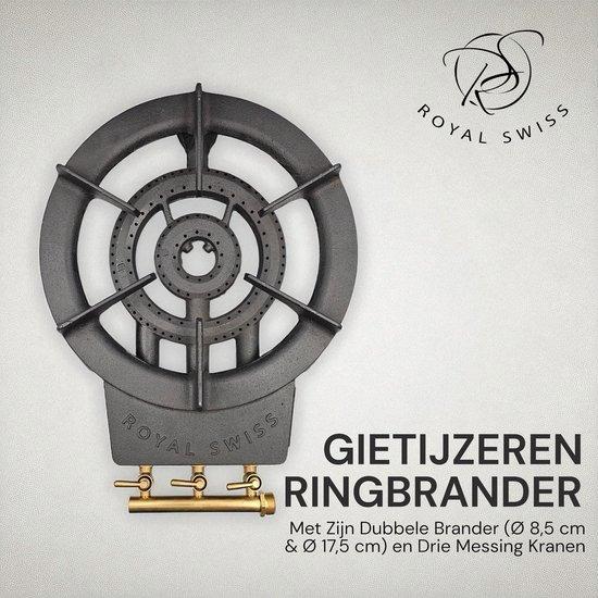 Royal Swiss® Gietijzeren Gasbrander 9kW – 3 Instelbare Kranen – Outdoor Gaskookstel
