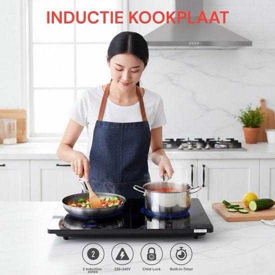 Royal Swiss® Vrijstaande Inductie Kookplaat – 2 Kookzones – 3500W – Zwart