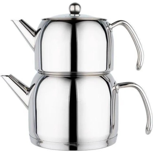 Almina Metalen Theepot Set 1,0L & 2,0L – 2-delig – Elegant & Warmtebehoud