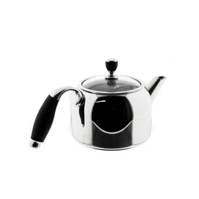 Almina Zwarte Theepot Set 0,7L & 1,5L – Met Rubberen Handvat – Uitstekend Warmtebehoud – Moderne Theeset