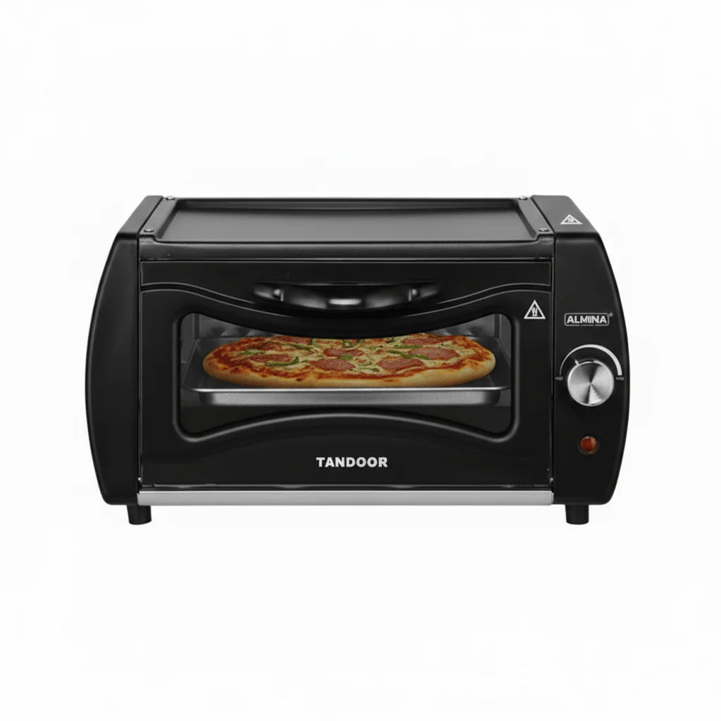 Almina Elektrische Tandoor Oven 2100W – Pizza Oven 36 cm | Compacte Multifunctionele Grill Oven 13L