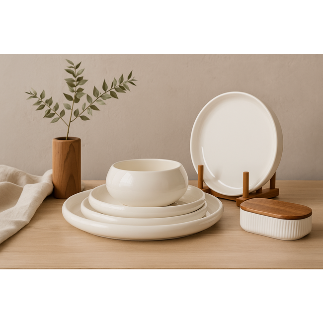 Bavary Chubby Serviesset 24-delig – 6-Persoons Dinnerset – Keramiek – Vaatwasser & Magnetronbestendig