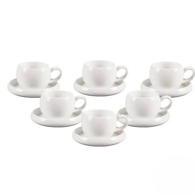 Bavary Chubby Koffie- en Theekopjes Set van 6 – 200 ml – Keramiek – Vaatwasser & Magnetronbestendig