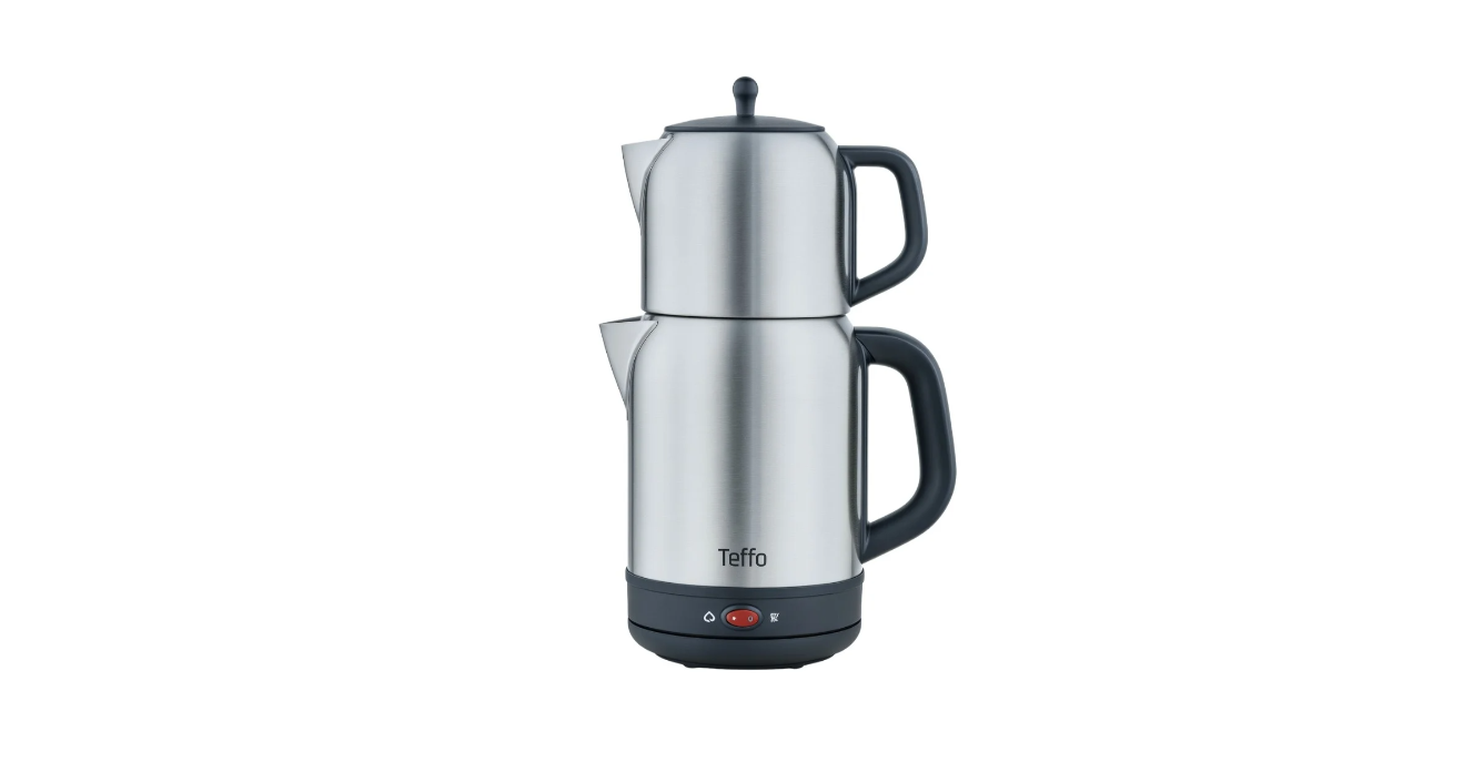 Teffo® Elektrische Theepot & Waterkoker Set – 2200W – RVS Theemachine met 1L Theepot en 1.7L Waterkoker – Zwart