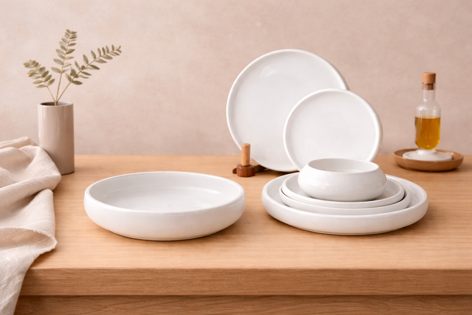 Glozini Tokyo Serviesset 24-delig – Wit Porselein Servies voor 6 Personen