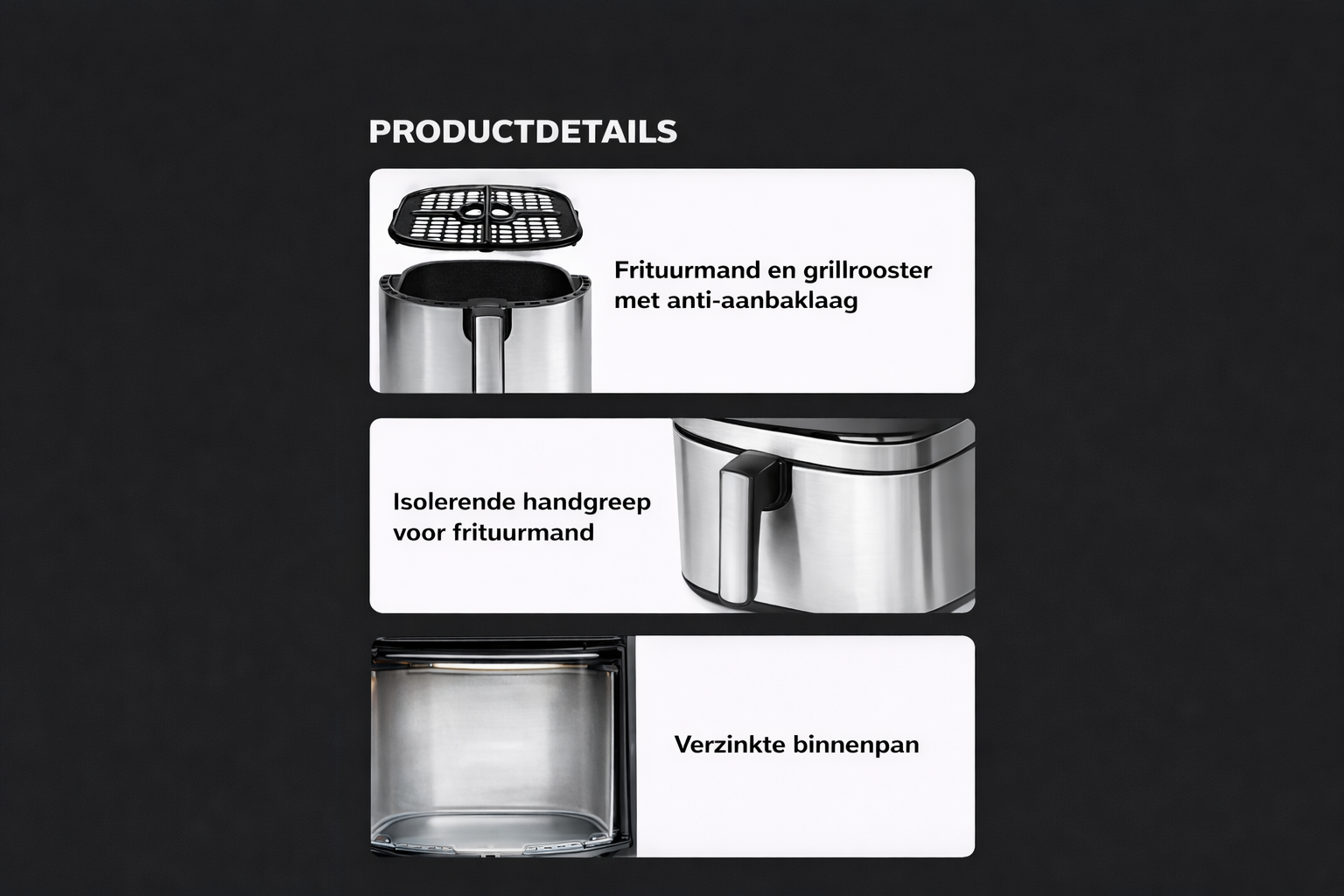 Royal Swiss Airfryer 8 Liter met Kijkvenster – Digitale Bediening– 1500W – Grote Capaciteit