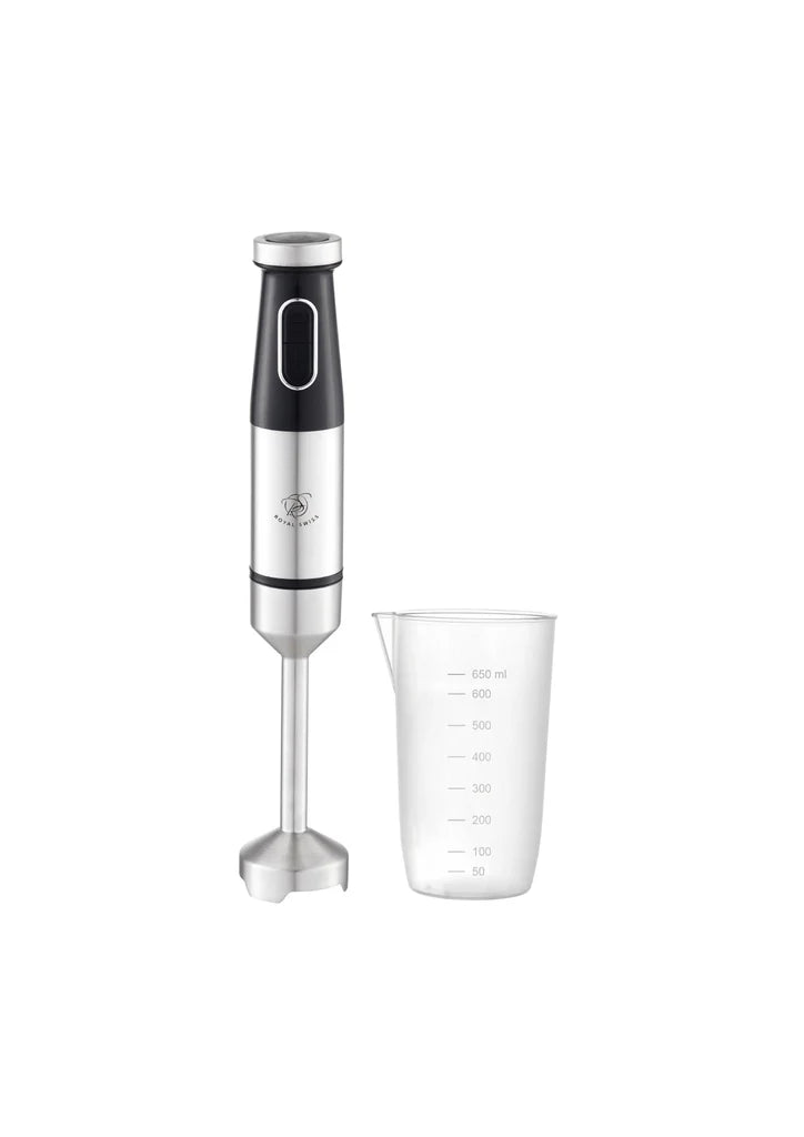 Royal Swiss RVS Staafmixer 1000W met 650 ml Maatbeker – 2 Snelheden
